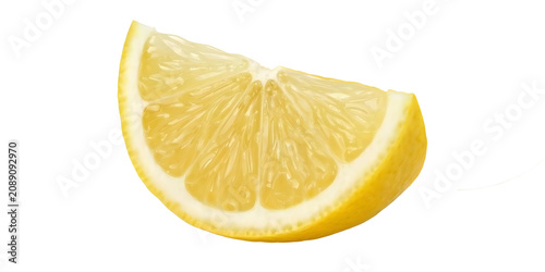 Tableau sur toile Fresh juicy lemon slice wedge citrus fruit segment for culinary decoration and h