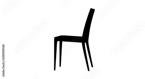 фотографія Modern black chair with four legs with legs white background chair high backrest
