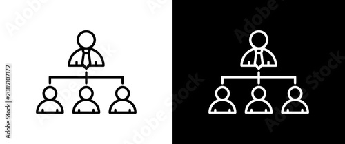 Obraz na plátně Organization Structure white and black icon set design