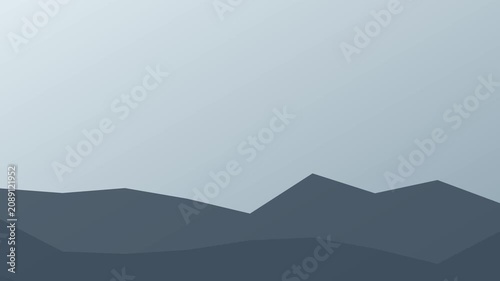 Minimalist mountain landscape motion abstract grey peaks animation 4k background