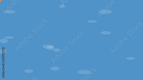Raindrops ripples on blue water surface animation 4k background, texture
