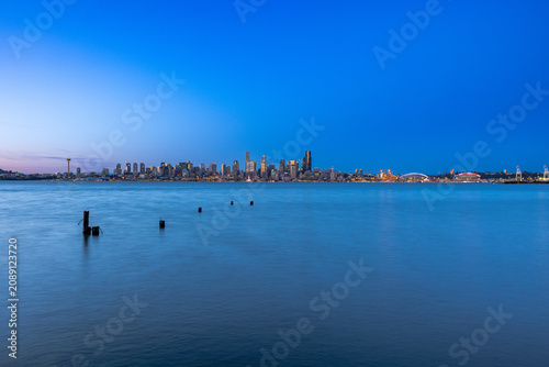 Seattle skyline at sunset during the World Cup, July 2026