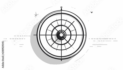 Slika na platnu Bullseye Target with Crosshairs and Rings.