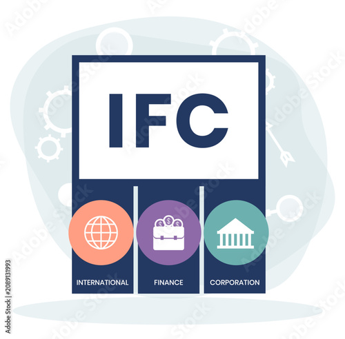 IFC - INTERNATIONAL FINANCE CORPORATION. acronym business concept. vector illustration concept with keywords and icons. lettering illustration with icons for web banner, flyer, landing page