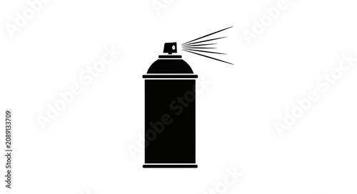 Fotografía Spray can with nozzle spraying with black spray illustration aerosol graphic sym