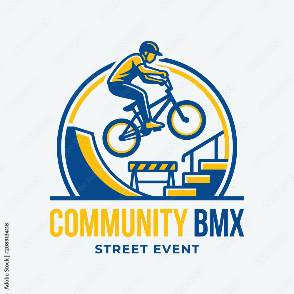 Obraz premium Dynamic Community Bmx Street Event Action Graphic Illustration