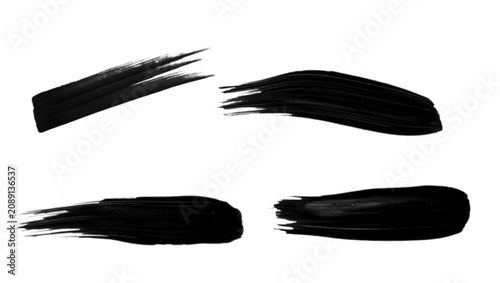 Black brush stroke texture set