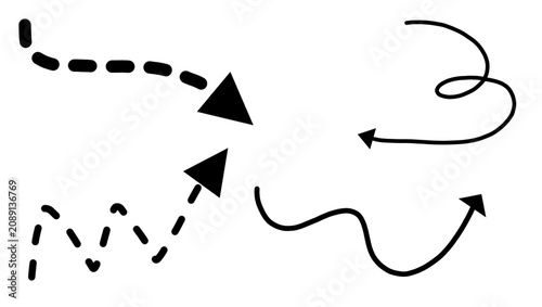 Hand drawn directional arrow set