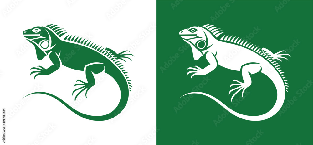 Fototapeta premium Iguana Logo Vector – Modern Reptile Mascot Emblem for Wildlife and Eco Brand Identity