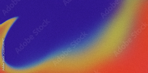 Abstract grainy gradient background with a fluid wave shape, blending deep blue, vibrant yellow, and warm orange colors in a textured, noise filled artistic design