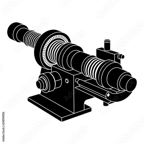 Precision lathe spindle assembly for metalworking industrial design.