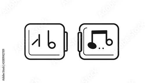 Cuadro en lienzo Music and equalizer symbol icons.