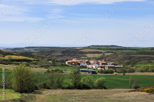 Rueda del Almirante village surrounded by beautiful green landscape in Castile and Leon