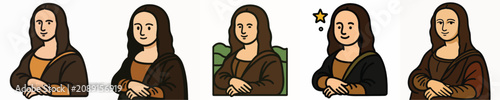 Εκτύπωση καμβά Vector set of the Mona Lisa painting