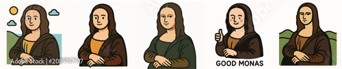 Εκτύπωση καμβά Vector set of the Mona Lisa painting