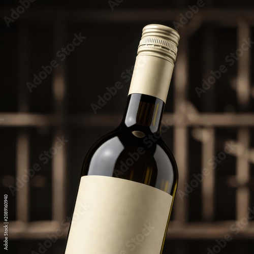 Blank wine bottle presented as a visual concept for beverage marketing, e-commerce product display, branding design and corporate advertising campaigns.