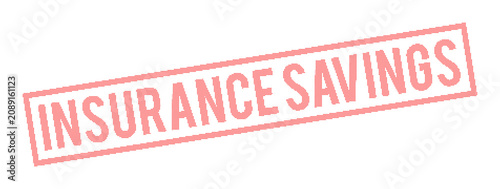 Red Insurance Savings Stamp Logo on Transparent Background