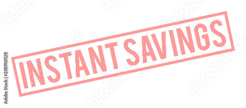 Red Instant Savings Text on Transparent Background
