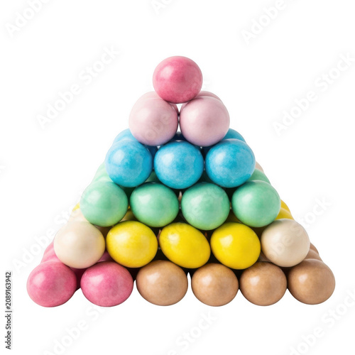 Colorful stacked marshmallows pyramid