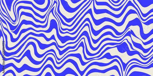 Bild auf Leinwand Blue abstract wavy lines abstract background