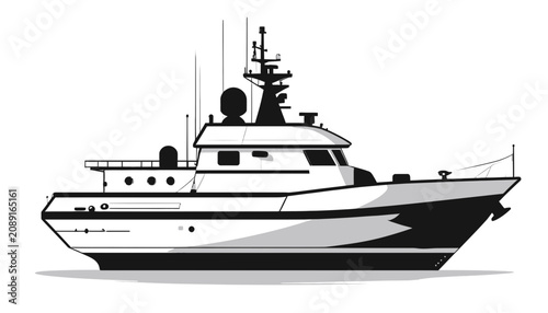 Tableau sur toile Large Luxury Yacht Boat Vessel.