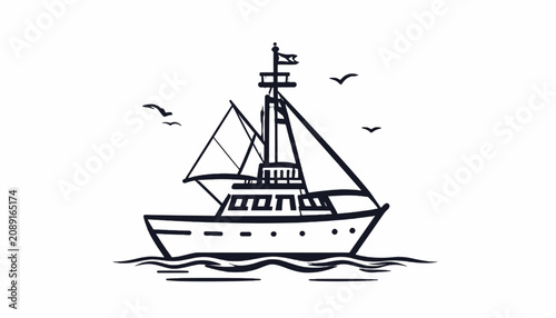 Obraz na plátně Sailing yacht on the water.