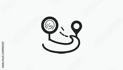 Photography Simple black line art navigation symbol.