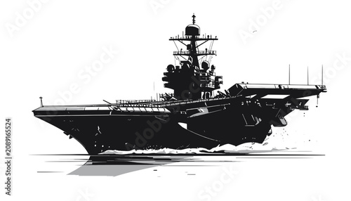 Foto Large Aircraft Carrier Warship Vessel.