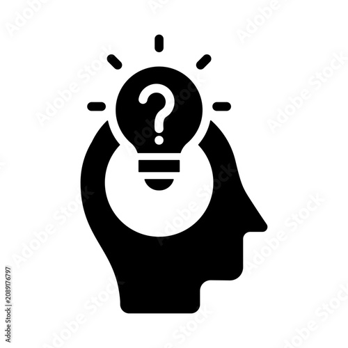 Canvastavla Thought Provoking Icon - Solid Black