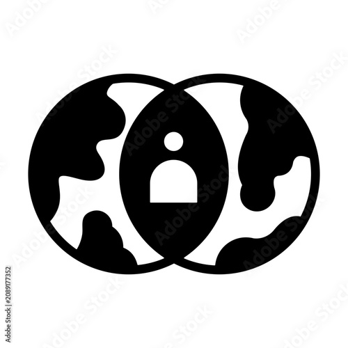 Fotografie Assimilation Icon - Solid Black