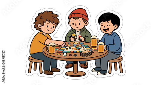 Canvas-taulu Friends Playing Board Game