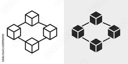 Bilde på lerret Blockchain Network Icon represents decentralized blockchain connections and distributed ledger technology