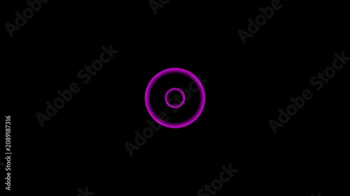 Digital radio waves screen animation on black background. Radial fade wave for sound, swirl, radio and sonar. Abstract radio, waves, digital, sound, sonar, radar, abstract, technology
