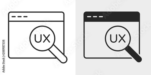 UX Research Icon represents user experience testing, usability analysis, and product research.