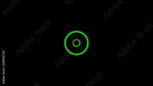 Digital radio waves screen animation on black background. Radial fade wave for sound, swirl, radio and sonar. Abstract technology, futuristic, black, screen, visualization, scan, radar, oscillation, 