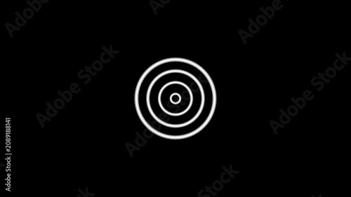 Abstract neon radar screen technology with radio wave signal animation. white color radio waves animation. 