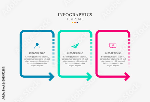 Infographic design with icons and 3 options or steps. Infographics for business concept.