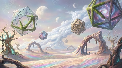 fantasy landscape with the moon