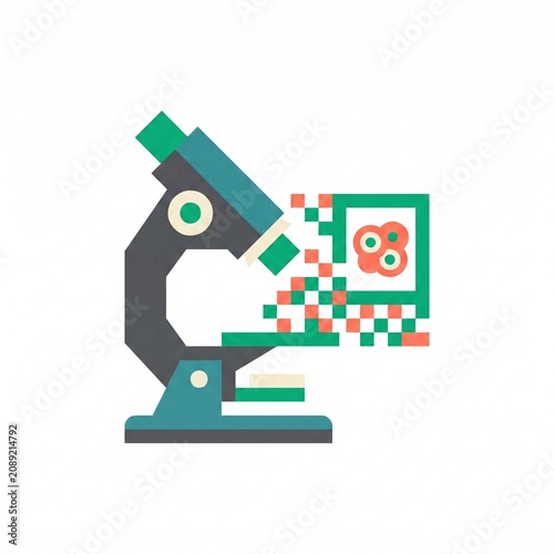 2D Flat Design Digital Pathology Icon
