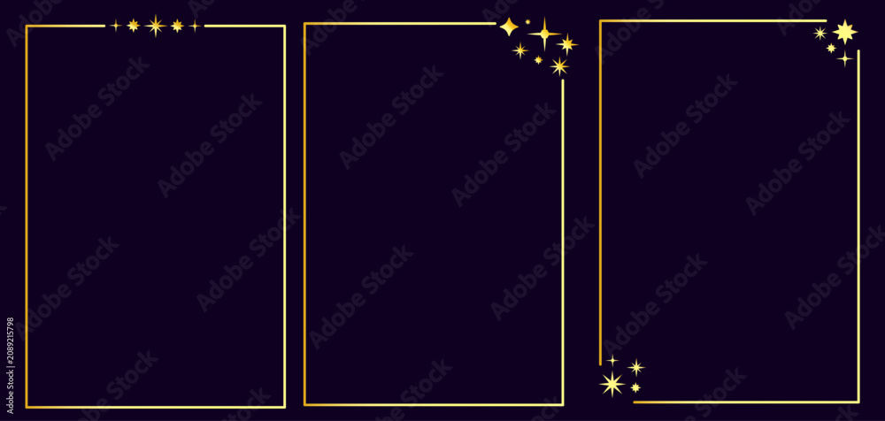 Fototapeta premium Luxury golden border frames collection. Rectangle and square frame designs with elegant thin lines, perfect for premium certificates, awards, and decorative labels.