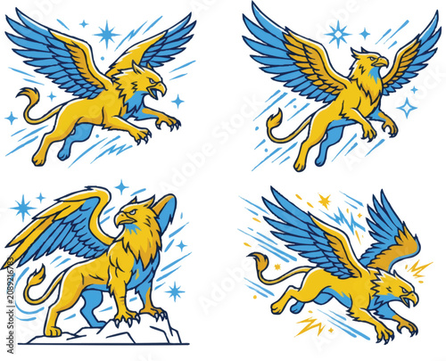 Foto Winged Lion Mythical Creature Designs.
