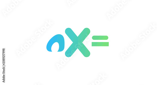 Foto Colorful mathematical symbols and equations design.