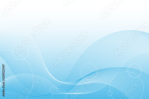 Blue abstract wave line background circles