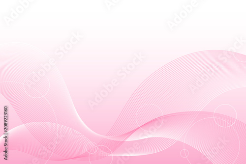 Pink abstract wave line background circles