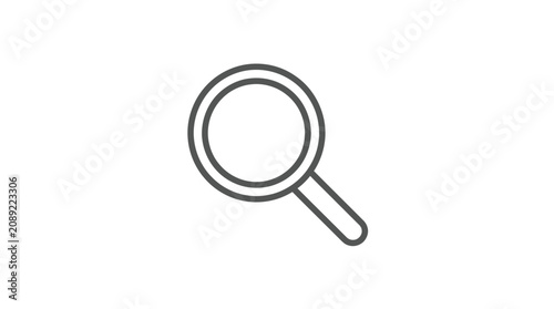 Foto Magnifying glass icon line art.