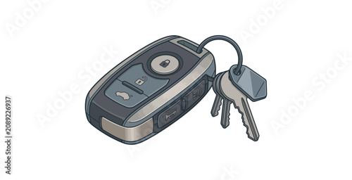 Car Key Fob Vector Illustration