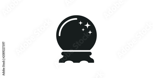 Tableau sur toile Minimal Crystal Ball Vector Icon