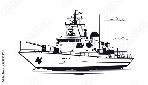 Принти на полотні Large Vessel Sailing on the Water.
