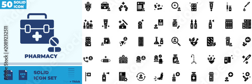 Foto Pharmacy Solid Editable Icons set