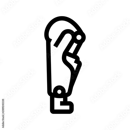 pneumatic prosthesis black line icon for digital and print projects.  Minimal clean icons for apps and websites.